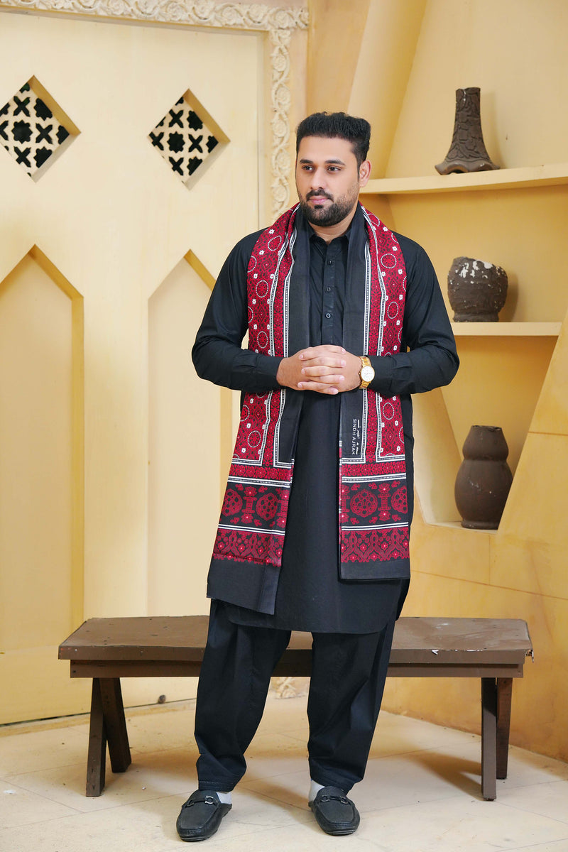 Ajrak - Cotton Polyester - Large Size