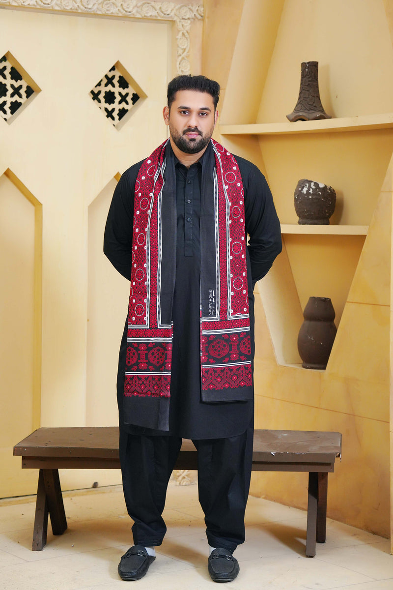 Ajrak - Cotton Polyester - Large Size