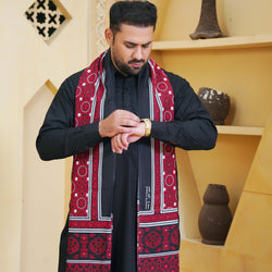 Ajrak - Cotton Polyester - Large Size